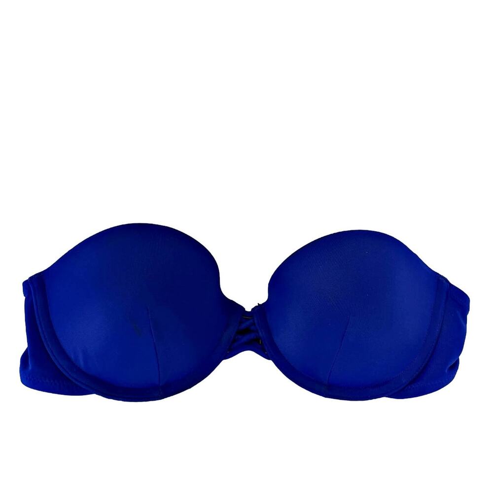 Victoria's Secret Strapless Beach Bandeau Swimwear Lined Royal Blue 32C